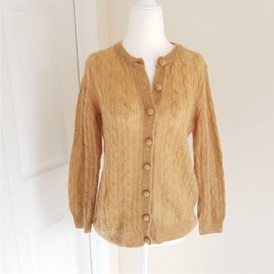 Vintage Tan Knit Cardigan